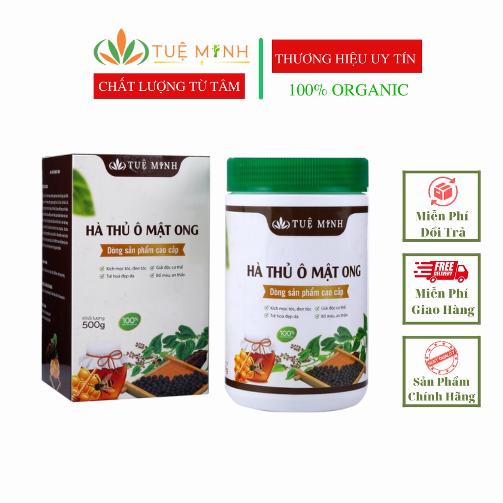 -GIẢM 50K KHI MUA 3 HỘP- 500Gr Viên Hà Thủ Ô Mật Ong Tuệ Minh Cao Cấp, Bổ Máu, Kích Thích Mọc Tóc, Ngăn Ngừa Lão Hóa