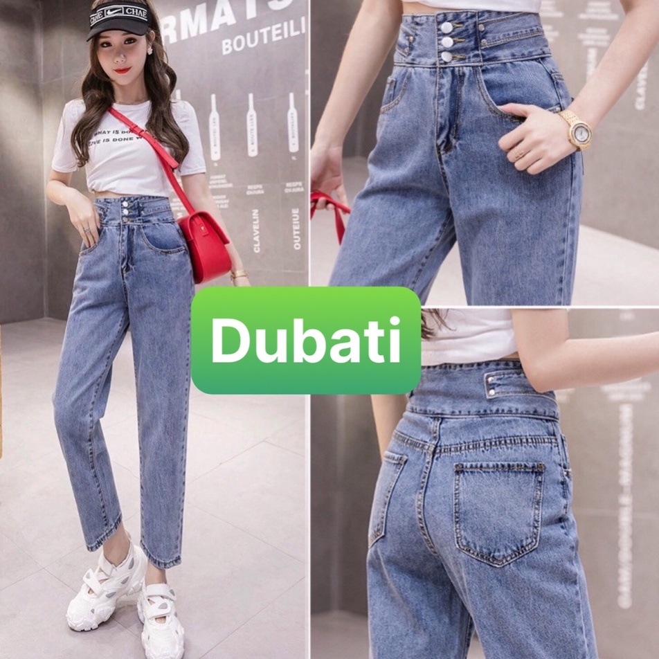 QUẦN JEAN NỮ BAGGY CAO CẤP LƯNG CAO NÂNG MÔNG CHẤT BÒ XANH 3 CÚC BẢN TO PHONG CÁCH SANG CHẢNH- DUBATI FASHION