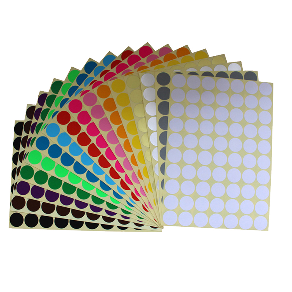 【cfh】16-color Color Round Dot Sticker 16-color Sticker Label Mouth Pick Paper Classification Mark Paste