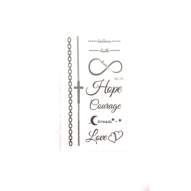 Hình xăm dán chữ kí trái tim đôi 10x6cm_ mua 5 tặng 1 mini tattoo