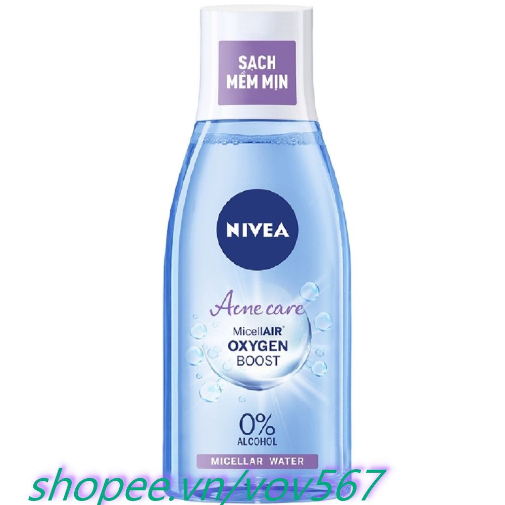 Nước Tẩy Trang (Tím) 125ml Cho Da Mụn Nivea Acne Care Make Up Clear Micellar Water Chính Hãng.