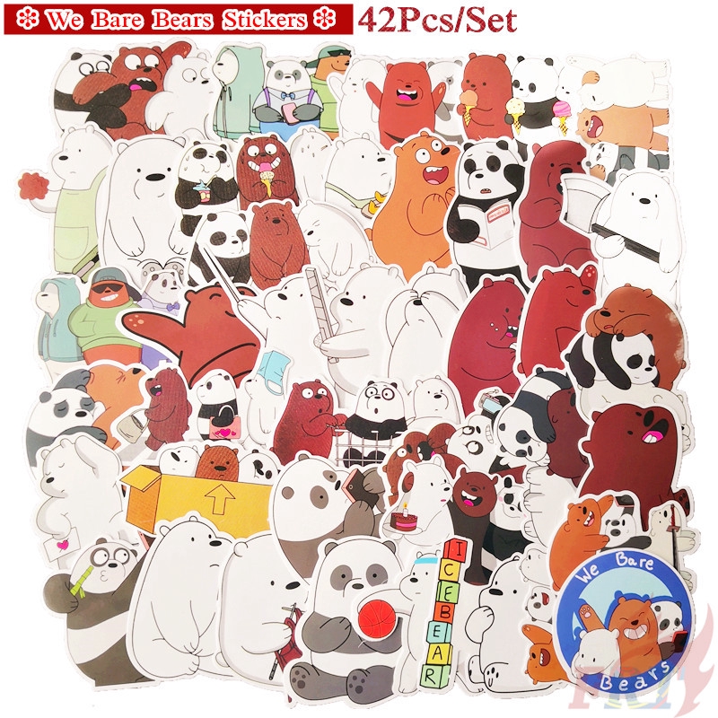 ❉ We Bare Bears - Series 02 Cartoon TV Shows Stickers ❉ 42Pcs/Set Waterproof DIY Fashion Decals Doodle Stickers