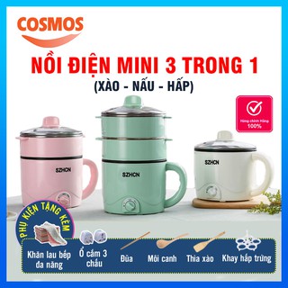 Nồi điện đa năng chống dính cao cấp, nồi lẩu điện mini đa năng tiện dụng nấu mì, nấu cháo, hầm canh,... cosmos