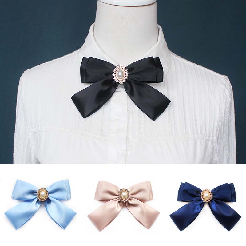 Nơ Cài Áo Đính Ngọc Trai Xinh Xắn Cho Nữ