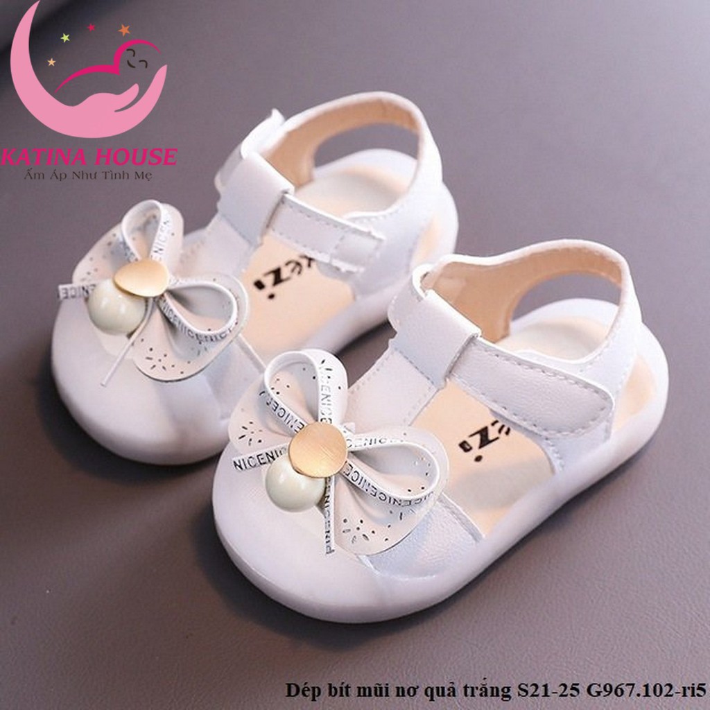 Giày búp bê đẹp bé gái, Sandal cho bé gái  đính nơ đáng yêu, mang êm chân Size 15-25