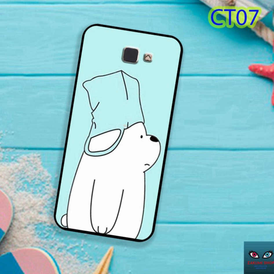 Ốp lưng kính SAMSUNG J7 PRIME J5 PRIME J4 CORE J4 PLUS gấu trắng Ice bear, in hình dễ thương siêu Cute dễ thương