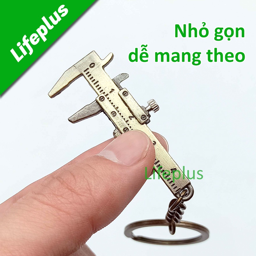 Thước kẹp móc khóa 40mm bằng hợp kim kẽm mạ màu đồng