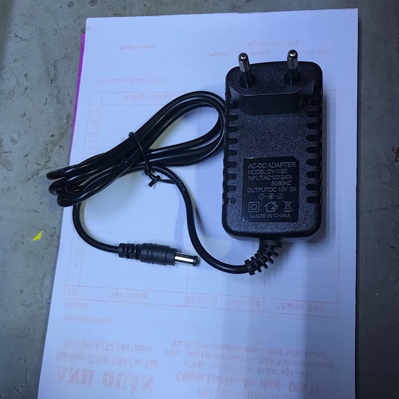 Nguồn Adapter 10V 2A. Rắc chân cắm 5.5*2.1mm