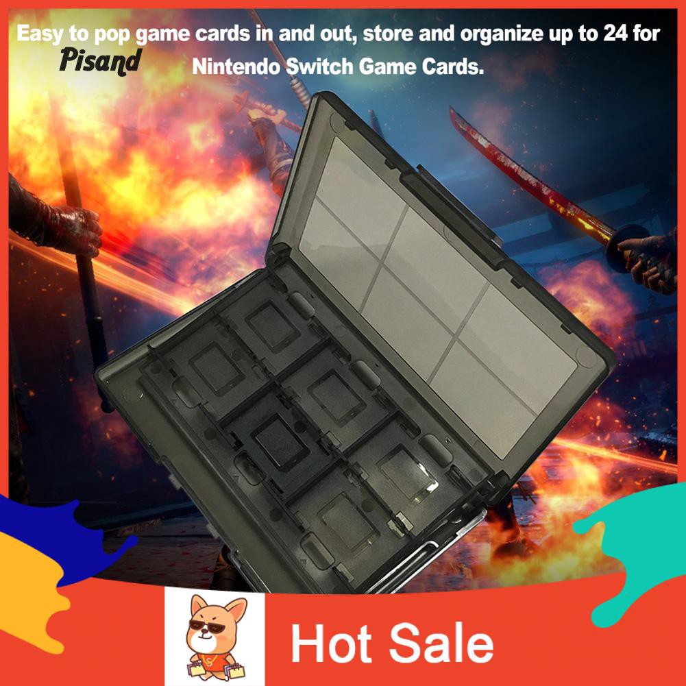 ☼Pi 24 in 1 Portable Game Cards Case Shockproof Hard Shell Storage Box for Nintendo