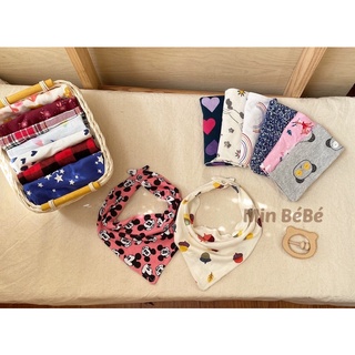 Khăn yếm tam giác cotton 2 lớp cho bé trai, bé gái