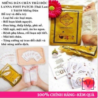10 Miếng Dán Chân Thải Độc Detox Lanna Foot Patch