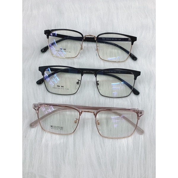 Gọng kính cận nam nữ LILYEYEWEAR mắt vuông bo tròn kim loại thanh mảnh thời trang 2713