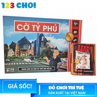 [COMBO 2 IN 1] Trò chơi Cờ tỷ phú cho trẻ em + Game thẻ bài bắn súng Bang [SALE HẾT CỠ]