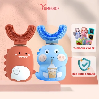 Bàn chải điện đánh răng điện REMAX chữ U silicon siêu mềm có nhạc, Máy đánh răng cho bé 2- 12t [TẶNG 01 ĐẦU CHẢI]