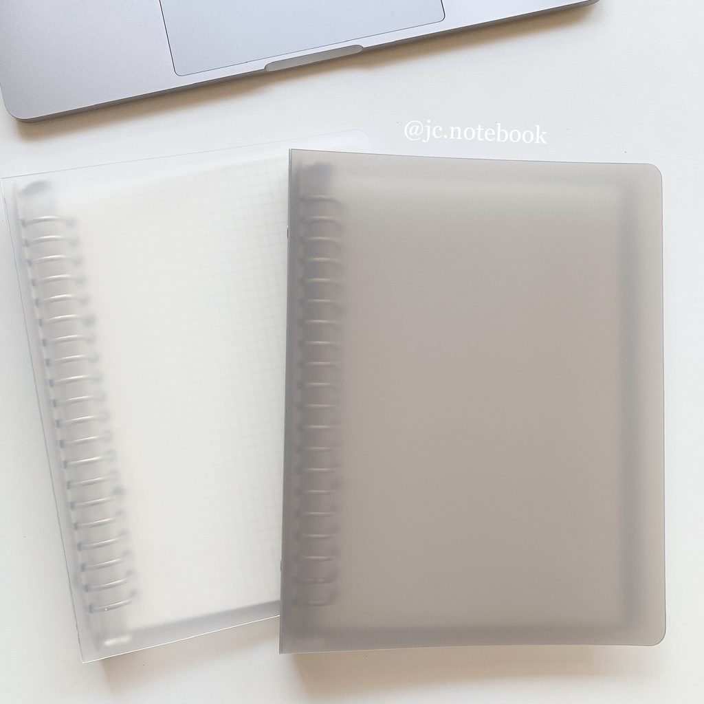 Sổ còng inox bìa trong suốt khổ A5 B5 - Sổ bìa còng binder take note bullet journal