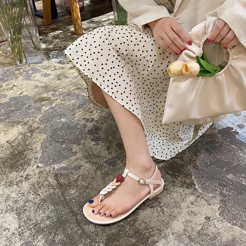 HÀNG CÓ SẴN sandal dép dây trái tim xỏ ngón quai hậu