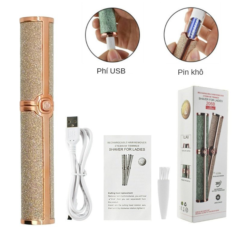 [Hàng mới về] Máy tỉa lông mày thiết kế hình son môi tiện lợi cho nữ