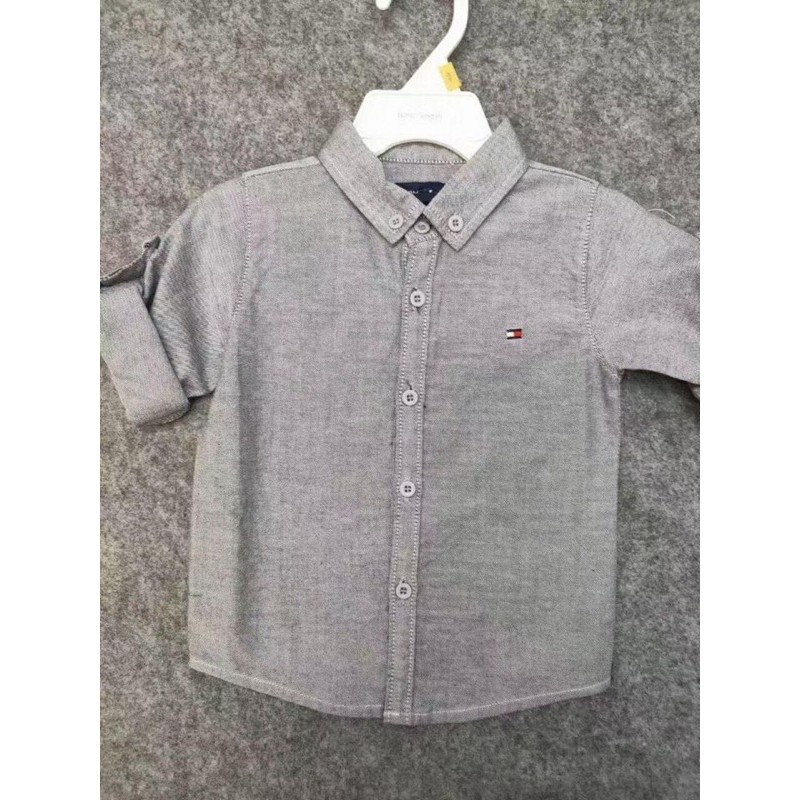 Áo sơ mi màu trơn bé trai