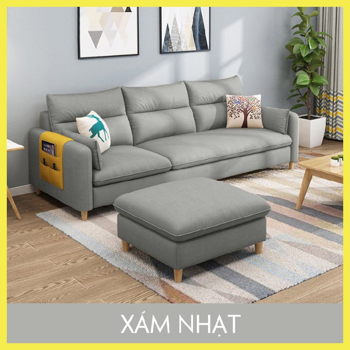 Bộ Sofa Phòng Khách Chung Cư, Nhà Ở Kèm Đôn Ghế, Nội Thất Gia Đình