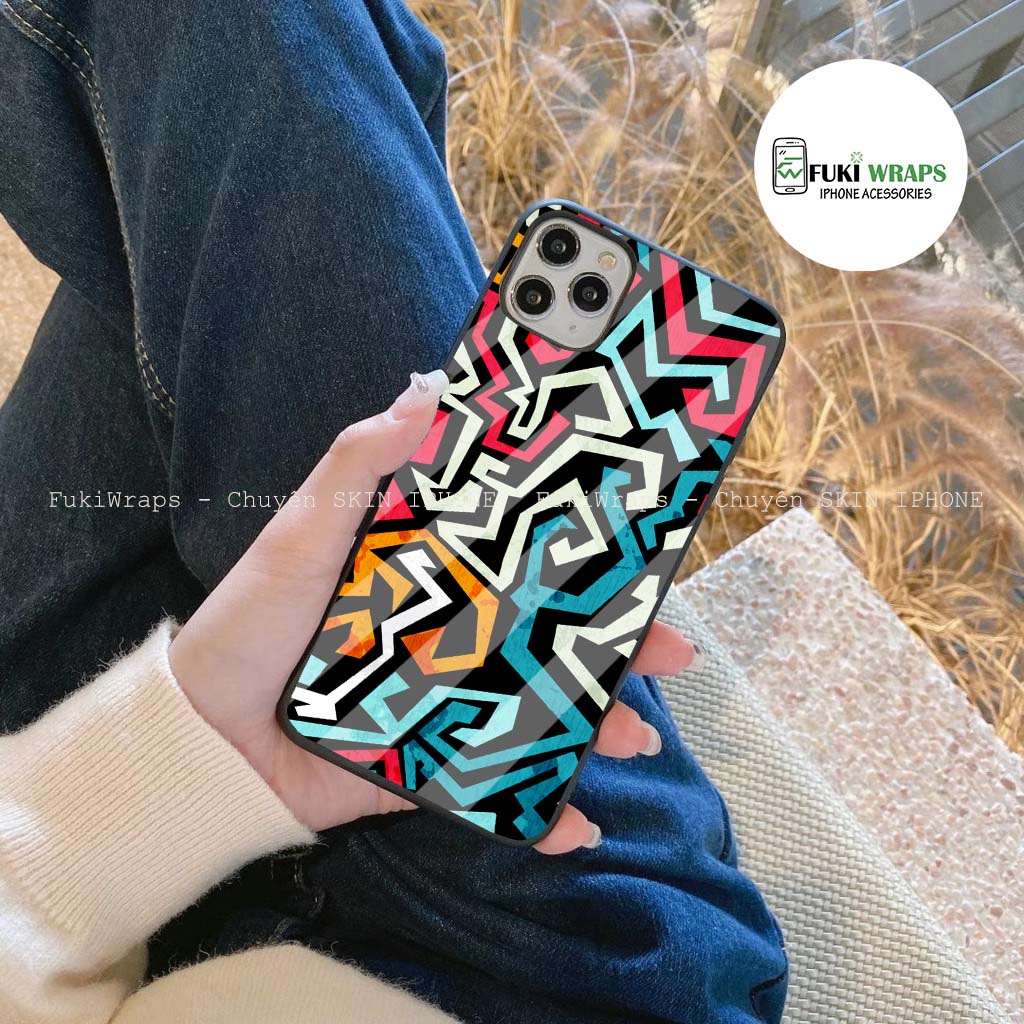 Ốp Lưng Kính Cường Lực / Case Họa Tiết Chống Vỡ Dành Cho 13ProMax 12ProMax 11ProMax X XSMAX Fukishop