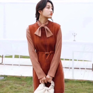 Set váy voan pha thân len