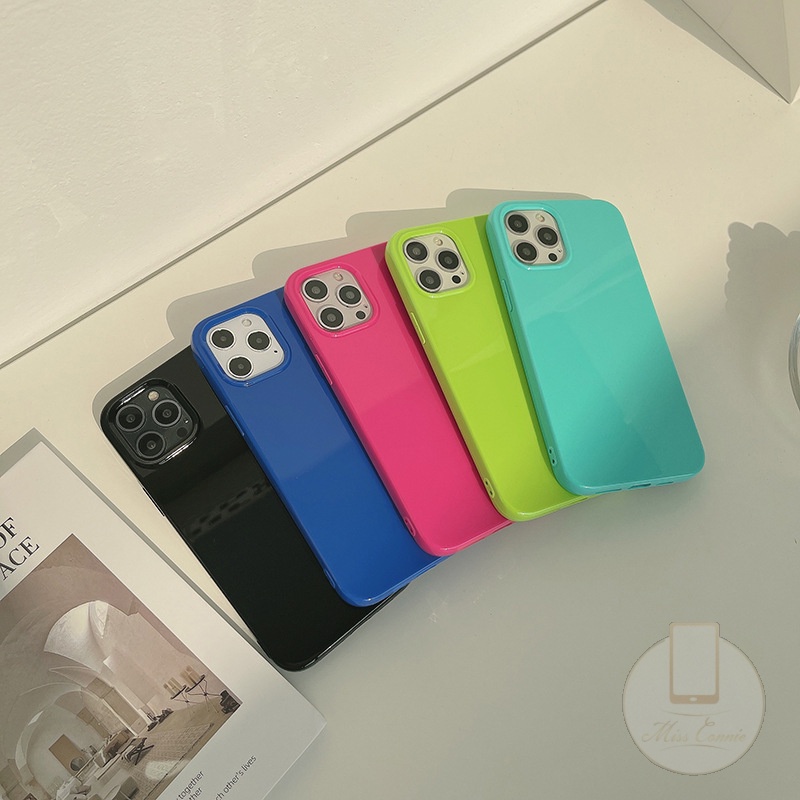 Ốp điện thoại silicon màu dạ quang thích hợp cho Iphone 11 12 Pro Max 7 8 Plus Se 202