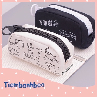  Hộp bút vải khoá khéo to chất canvas cứng cáp đựng được nhiều bút và máy tính 