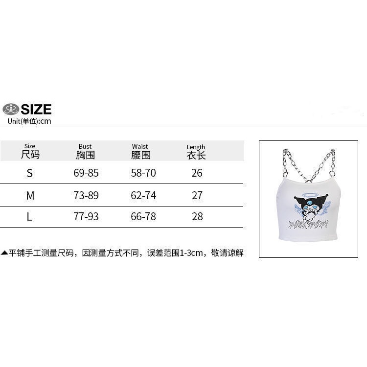 SANRIO Áo Hai Dây Họa Tiết Kuromi Thời Trang Mùa Hè Cho Nữ