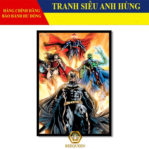 [MS1-25] Tranh - Poster Siêu Anh Hùng Có Khung Trang Trí
