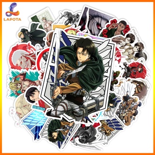 Set 50 cái Sticker Attack on Titans chống nước, Sticker Attack on Titans Levi, Sticker Attack on Titan Laptop