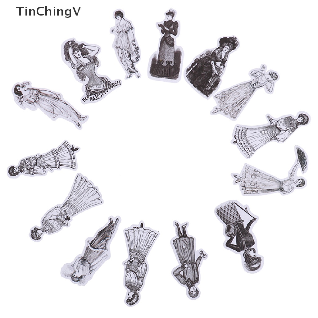 Gói 14 Miếng Dán Trang Trí Sổ Tay DIY Phong Cách Châu Âu