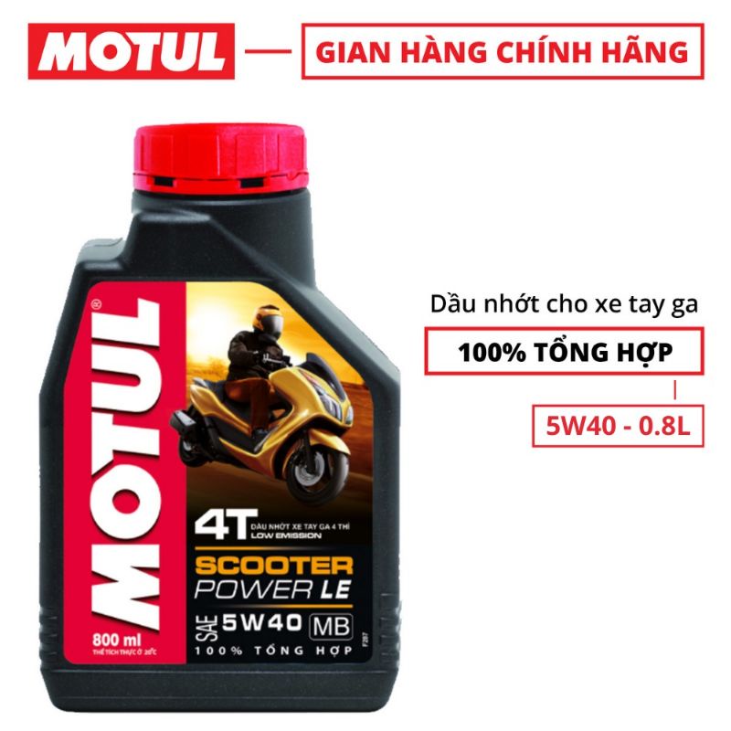 Nhớt Motul Scooter Power LE 5W40 0.8L