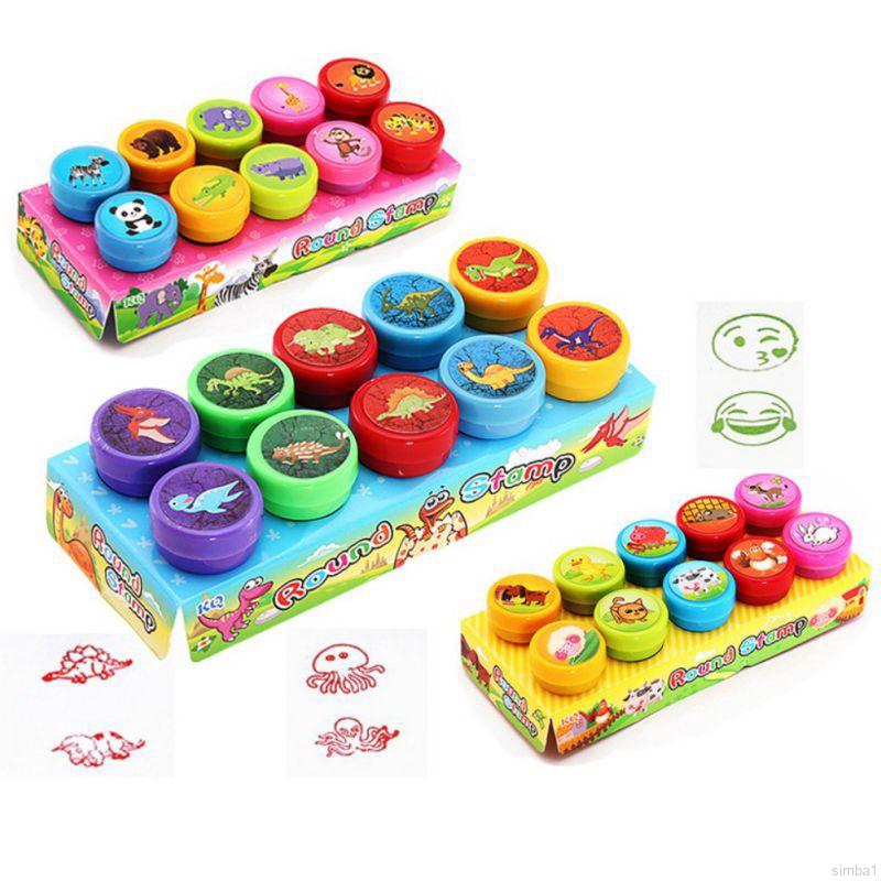 Set 10 Con Dấu Nhiều Kiểu Dáng Vui Nhộn Cho Bé