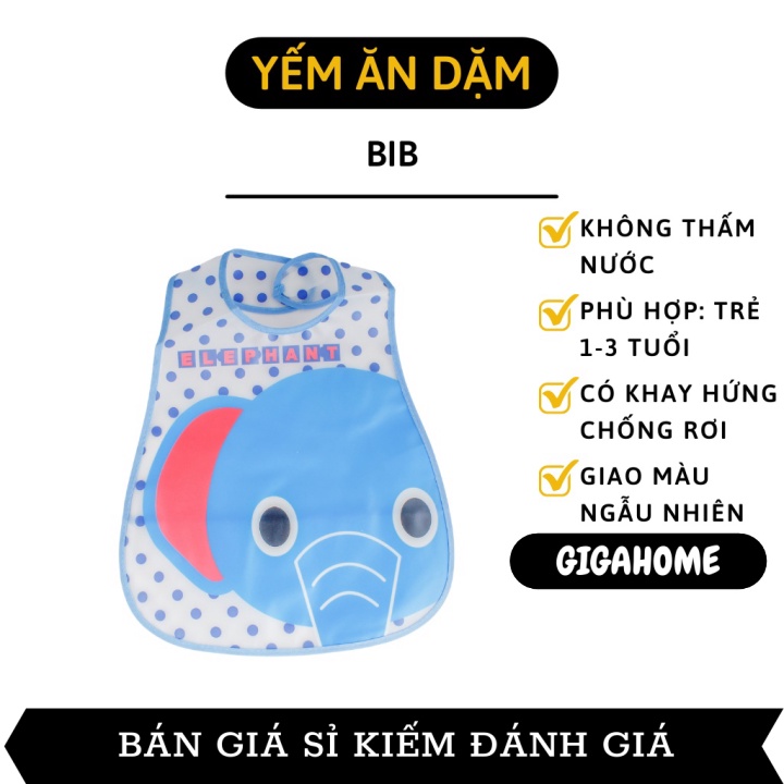 Yêm Ăn GIGAHOME Yếm Ăn Dặm Có Máng Hứng Sạch Sẽ, Chống Thấm Siêu Mềm Cho Bé 8441