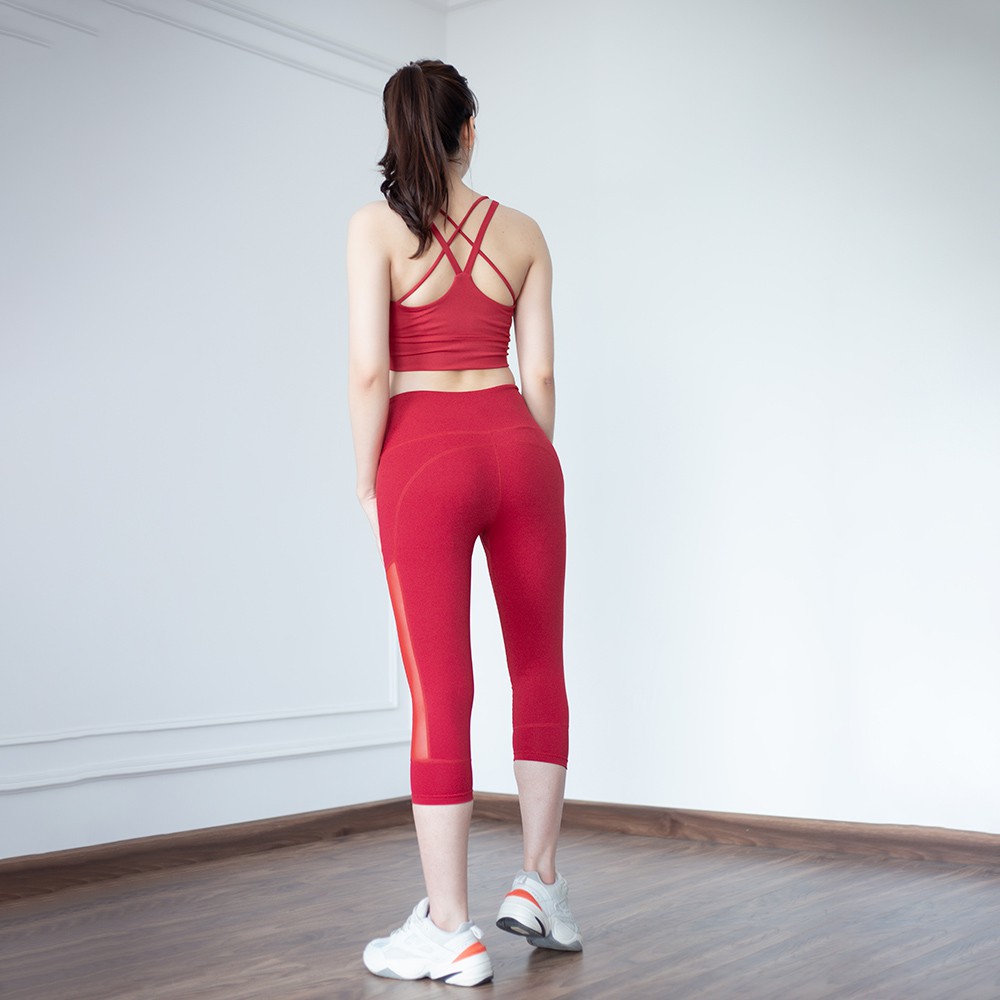 Bộ thể thao New Trendy 2021 cao cấp, thiết kế hiện đại tập gym, yoga (Gen Lửng phối lưới GLL02 - Bra Gladimax TN22)