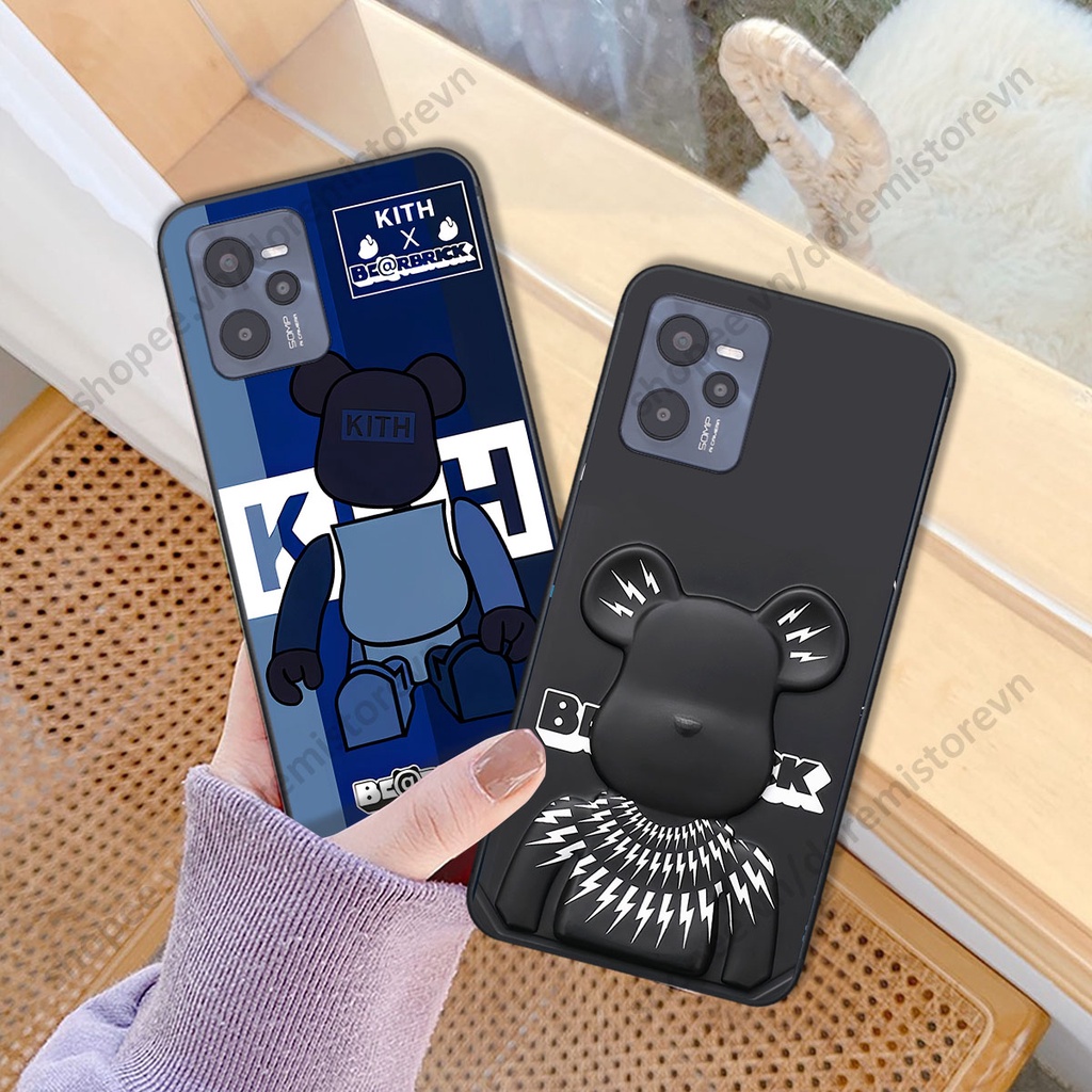 Ốp lưng Realme C35 hình kaws, kith, bear brick nổi 3D phong cách độc đáo