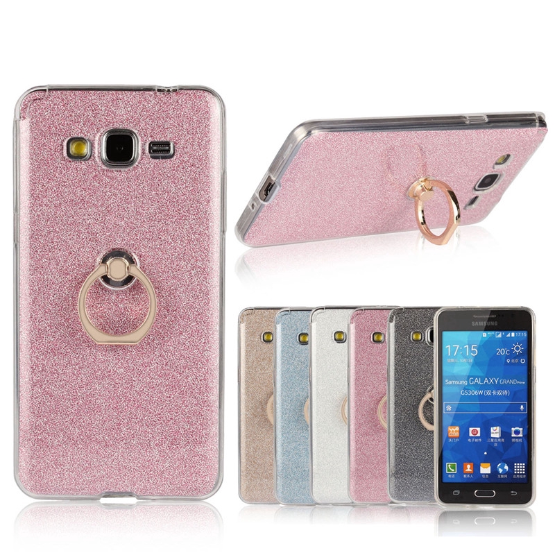 Ốp điện thoại mềm kim tuyến có nhẫn đỡ cao cấp cho Samsung C7 C9 Pro S9 A6 Plus 2018 A8 A9 Star Lite ON7 2015 S8 Plus