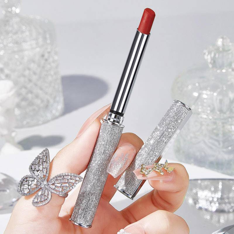 Son Môi Dưỡng Ẩm Chống Thấm Nước Màu Nude Thiết Kế Ống Mỏng Dành Cho Nữ