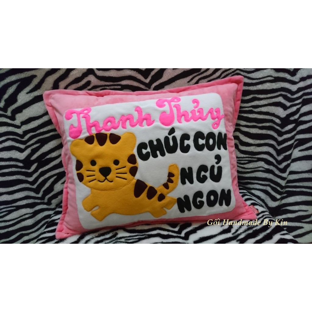 Gối Handmade Có Hình Con Thú, Tên Bé Và Chữ Theo Yêu Cầu Bằng Vải Lông Nhung Và Vải Nỉ Hàn Quốc