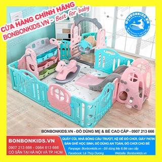 Quây Full Hàn Quốc Newber Kitty bo góc 10 chi tiết (Kèm kệ để đồ chơi) - Nhà bóng cho bé