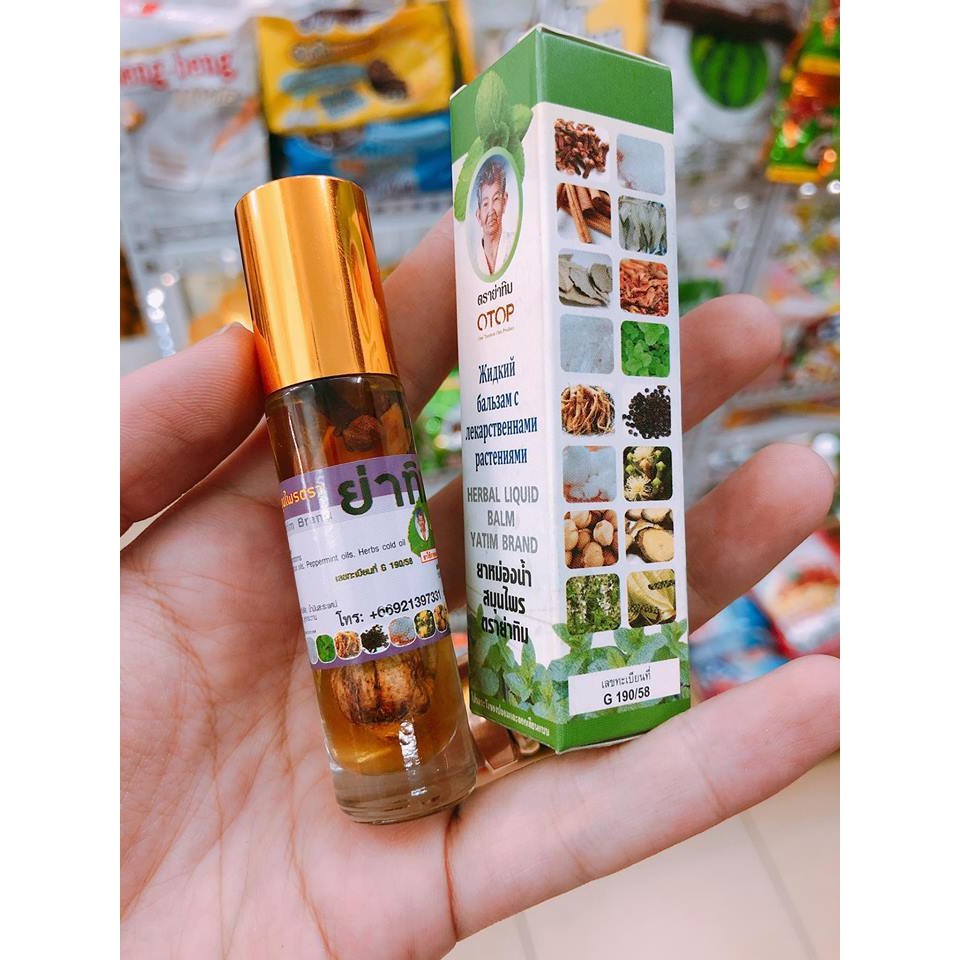 Dầu Nóng 22 Vị Thảo Dược OTOP Herbal Liquid Balm Yatim Brand Thái Lan