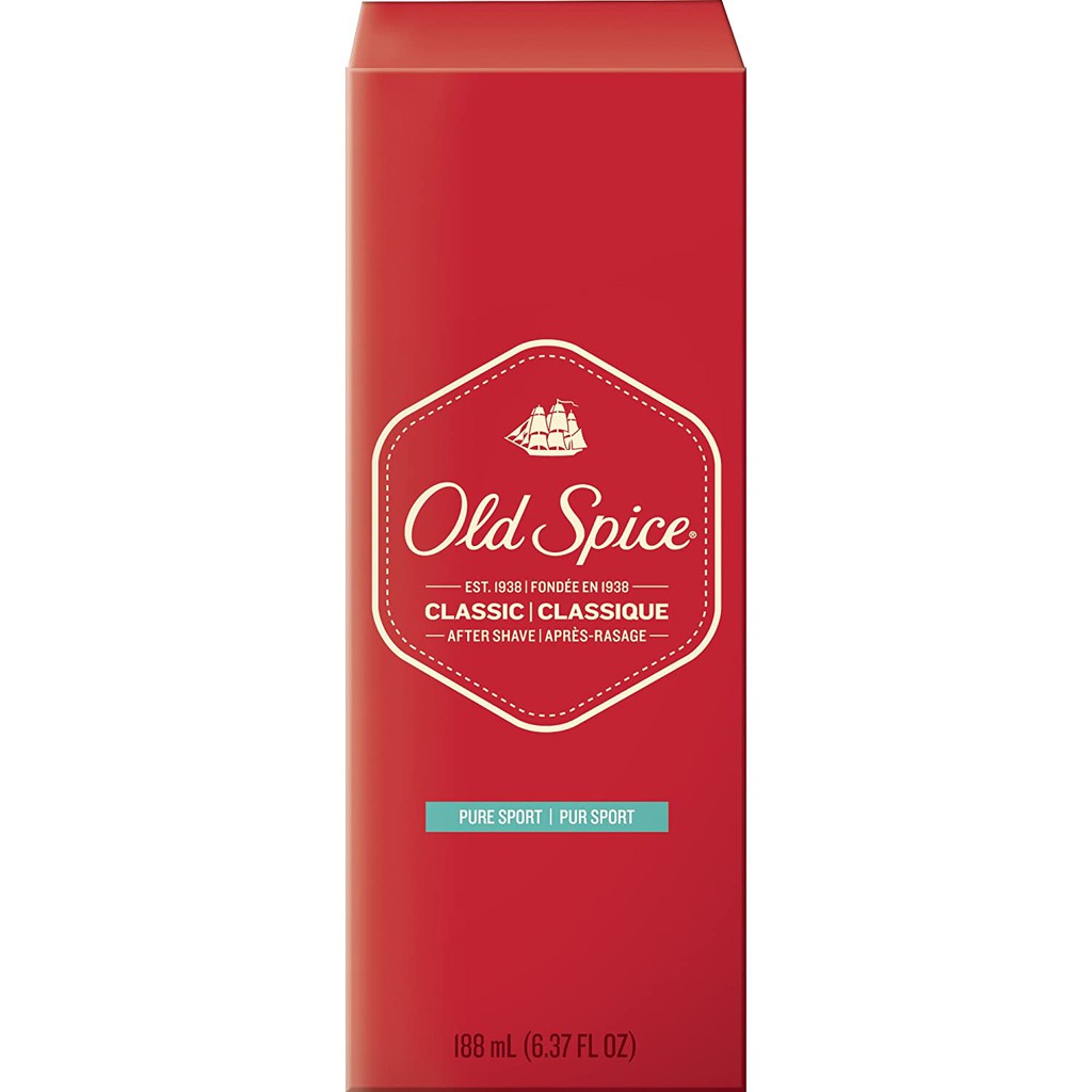 Nước hoa dùng sau khi cạo râu Old Spice Classic After Shave Pure Sport 188ml (Mỹ)