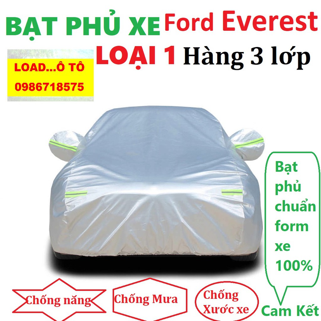 Bạt Che Phủ Xe Ford Everest Cao Cấp (bạt 3 lớp Tráng Nhôm, chống xước)