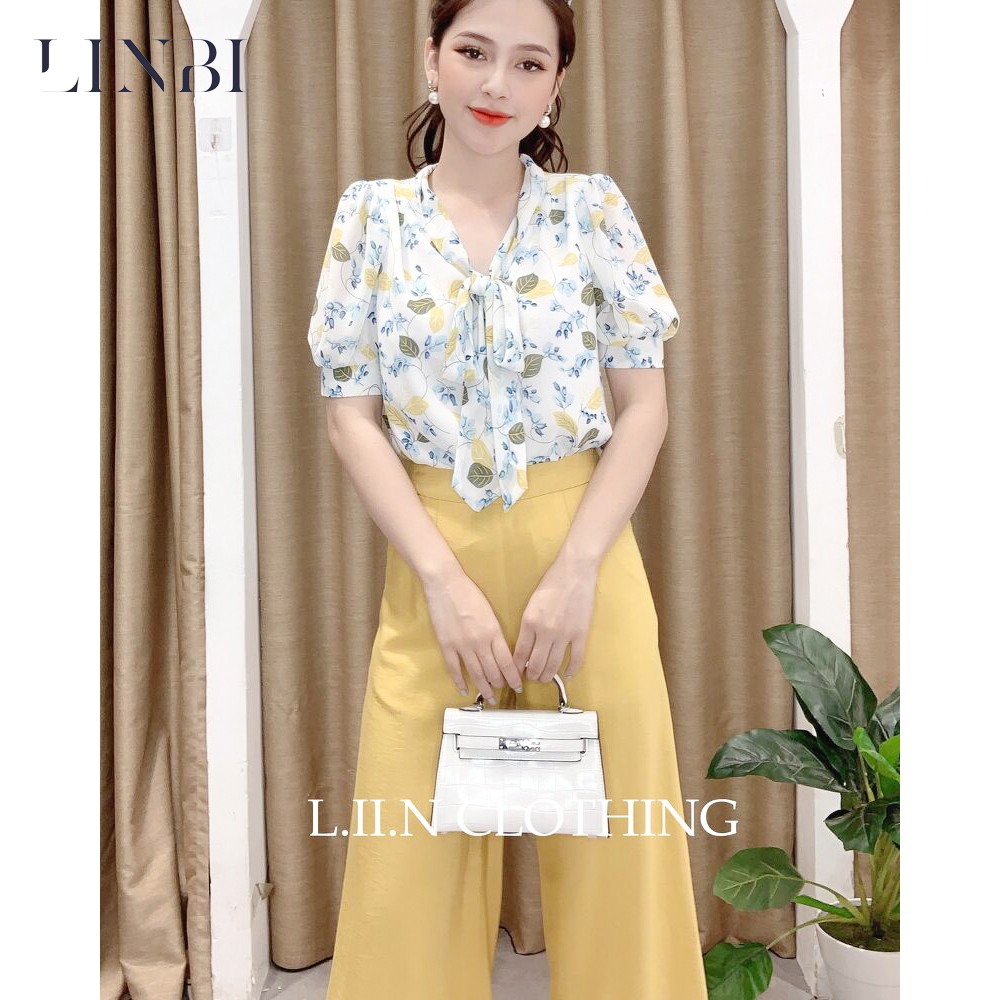 Quần nữ công sở LIIN CLOTHING kiểu dáng ống rộng, màu vàng, thanh lịch Q3195