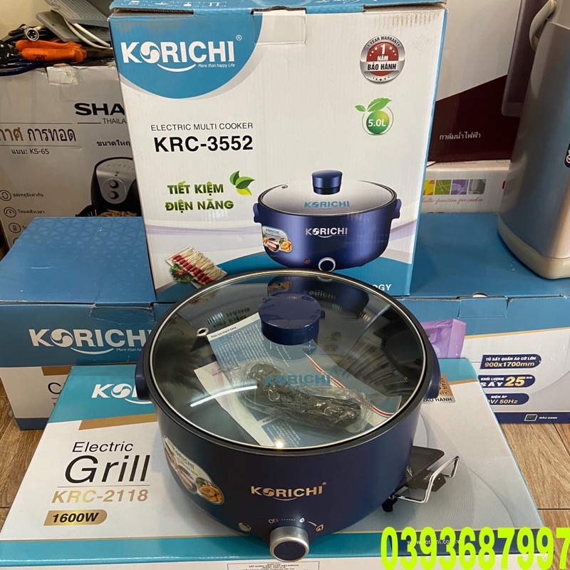 ❤️LẨU ĐIỆN ĐA NĂNG KORICHI KRC-3552 DUNG TÍCH 5L, LÒNG SÂU