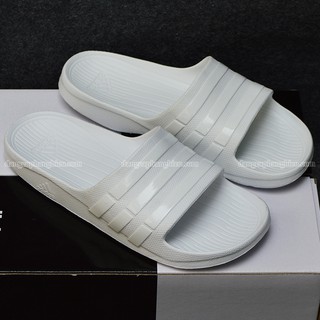 DÉP ADIDAS DURAMO CHÍNH HÃNG MÀU TRẮNG SỌC BÓNG