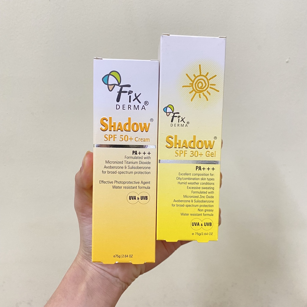 Kem chống nắng Fixderma shadow SPF 50+ và SPF 30+