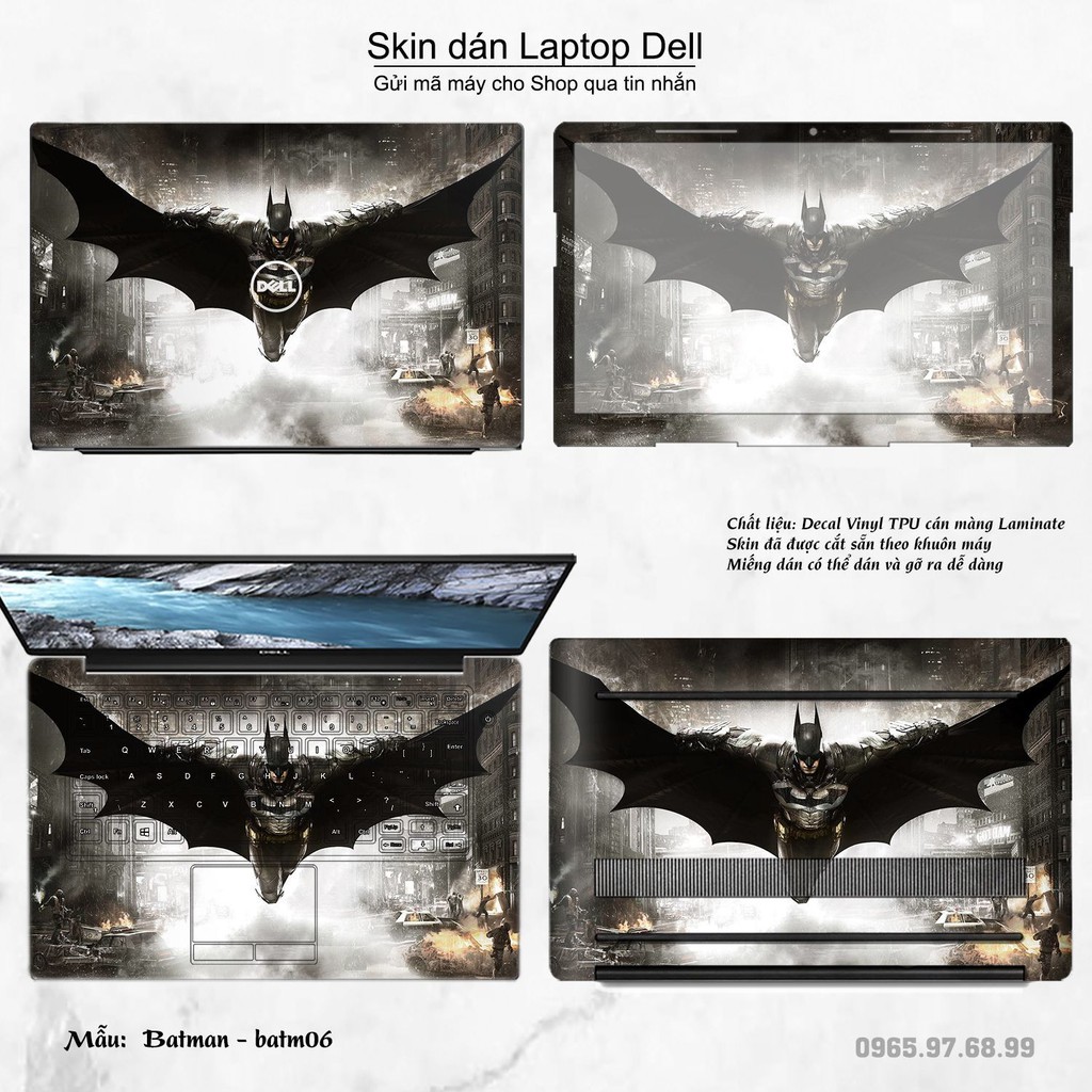 Skin dán Laptop Dell in hình Người dơi (inbox mã máy cho Shop)