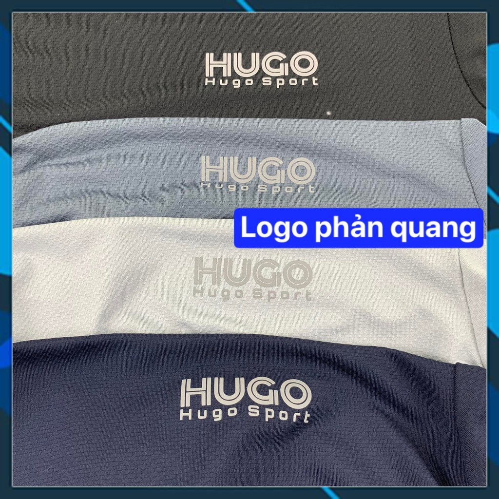 Áo thể thao nam Viền Sọc 2021 Hugo Sport, Áo tập gym nam co dãn 4 chiều thoáng mát, Ảnh thật.