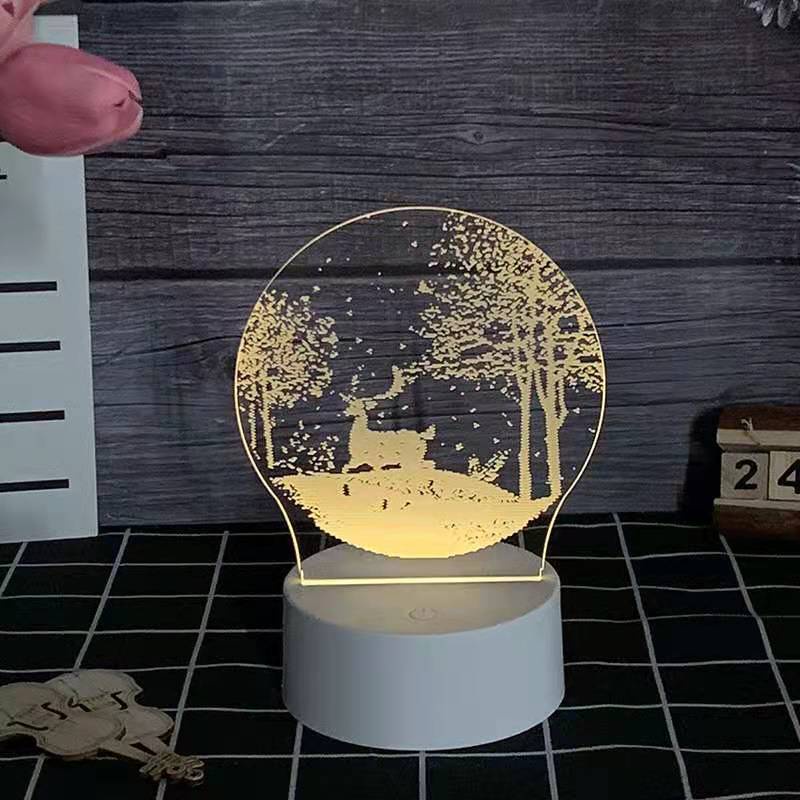 Đèn ngủ mica 3D nhiều hình decor phòng ngủ